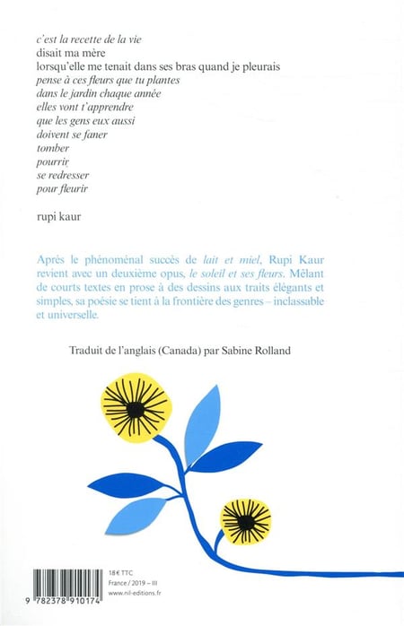 Le soleil et ses fleurs ~ Rupi Kaur – Journal Épix