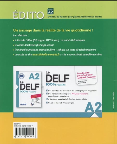 Édito : FLE - niveau A2 - cahier d'activités + CD MP3 - 2278083651 ...