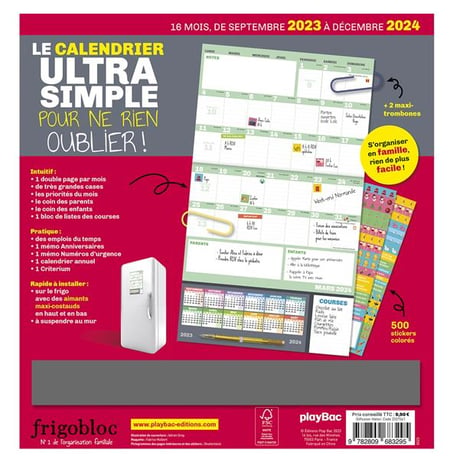 Frigobloc le calendrier ultra simple et maxi-compact pour une famille  organisée (édition 2024)