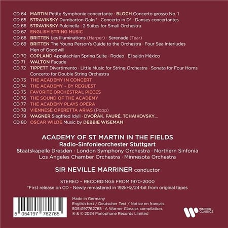 Sir Neville Marriner The Complete Warner Classics Recordings