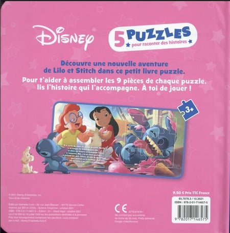 Lilo et stitch : 5 puzzles pour raconter l'histoire : Disney - 2017146579 -  Livres pour enfants dès 3 ans