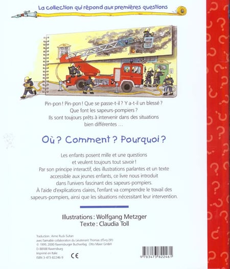 Livre interactif pour enfants sur les pompiers - Ravensburger