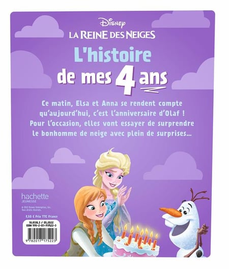 La reine des neiges - l'histoire de mes 4 ans : l'anniversaire d'olaf :  Disney - 2017175226 - Livres pour enfants dès 3 ans