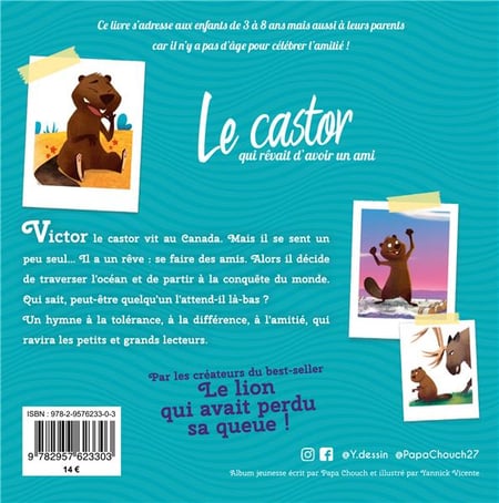 Livre pour enfant sur l'amitié - album illustré animaux