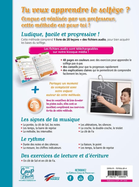 J'apprends le solfège ! - Le P'tit Coup de Pouce - Méthode enfant - 1ère année