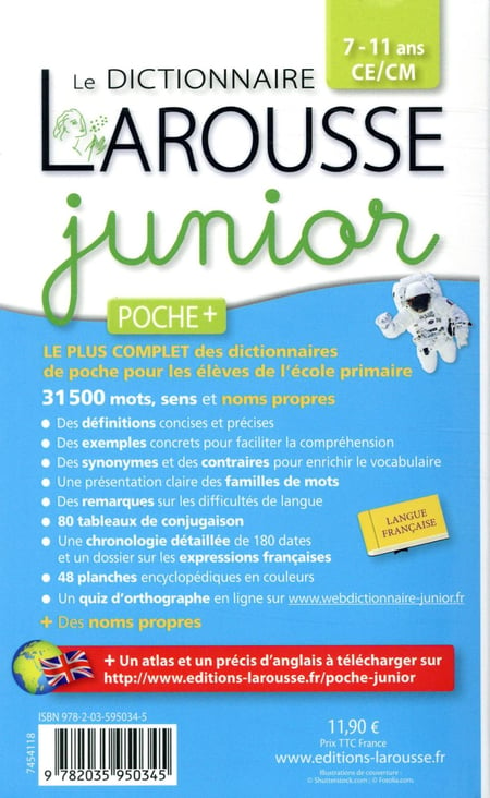 Dictionnaire Larousse Junior poche 2022 : le dictionnaire à Prix