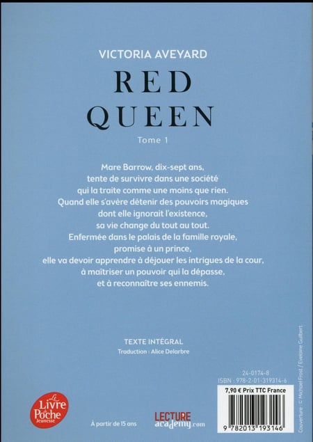 VICTORIA AVEYARD - Red queen #01 - Lectures avancées (12+ ans) - LIVRES -   - Livres + cadeaux + jeux