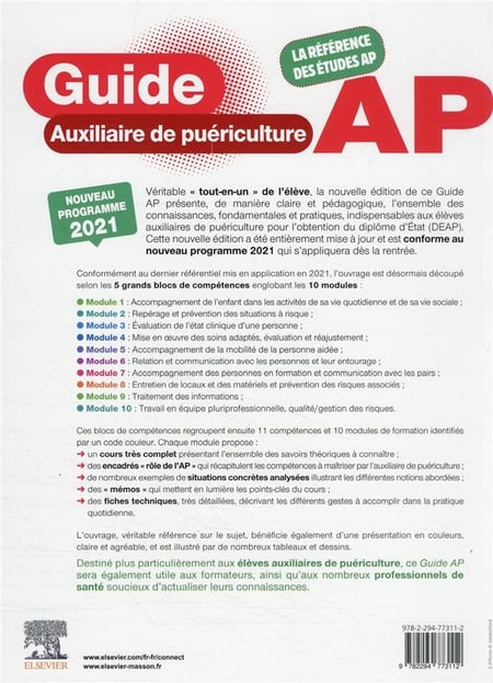 Guide AP : auxiliaire de puériculture (9e édition) : Nathalie  Gopelein,Frederika Pajot,Collectif - 229477311X - Livre Médecine et  Paramédical