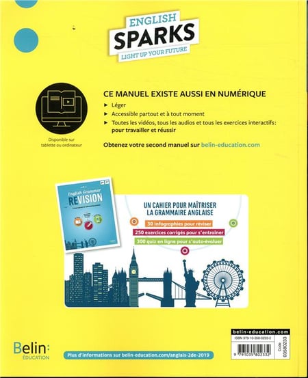 English sparks, anglais 2de - manuel élève (édition 2019) : Rebecca ...