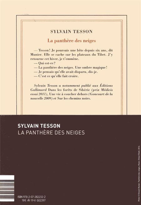 La panthère des neiges - Poche - Sylvain Tesson - Achat Livre ou ebook