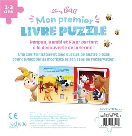 DISNEY BABY - Mon Premier Livre Puzzle - 5 puzzles 4 pièces - Chiots et  chatons