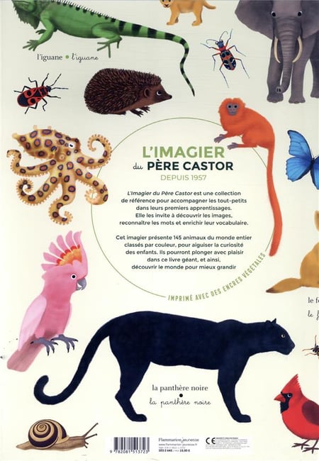 L'imagier du Père Castor : les animaux, 70 photos, 70 mots : A. Telier -  2080298127 - Livres pour enfants dès 3 ans