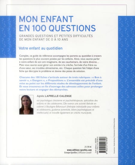Mon enfant en 100 questions : Agnès Laprelle-Calenge - 2212557841 - Livres  sur la spiritualité - Livres de Bien-être
