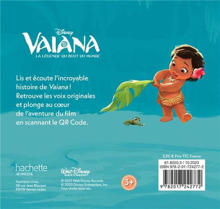 Mon histoire à écouter : Vaiana, la légende du bout du monde : l'histoire  du film : Disney - 2017242772 - Livres pour enfants dès 3 ans