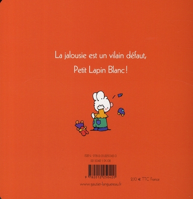 Petit lapin blanc est jaloux : Fabienne Boisnard,Marie-France Floury -  2012250424 - Livres pour enfants dès 3 ans