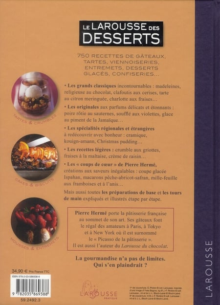 Le larousse des desserts : Pierre Hermé - 2035869382 | Cultura