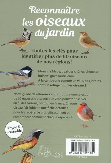 Livre : Reconnaître Les Oiseaux Du Jardin : Les 60 Espèces Les Plus Frequentes Dans Nos Regions Guilhem Lesaffre Valentin Nivet Mazerolles 0 8365311 9782036017801