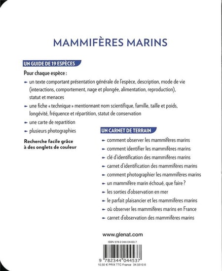 Mammifères marins (Un guide + un carnet de terrain) - Glénat