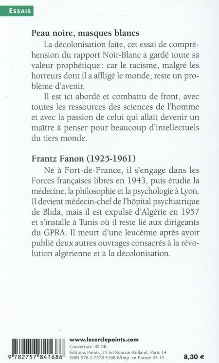 Peau noire masques blancs Frantz Fanon 2757841688 Livre