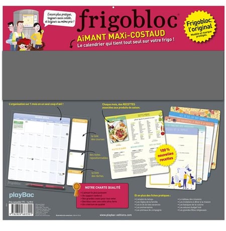 Frigobloc : de septembre 2014 à décembre 2015 : le calendrier maxi-aimanté  pour simplifier la vie ! - Librairie Mollat Bordeaux