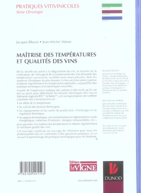 Maîtrise des températures et qualités des vins - 2100491199