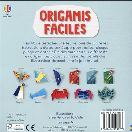 Origamis faciles - Avec plus de 60 feuilles détachables à plier