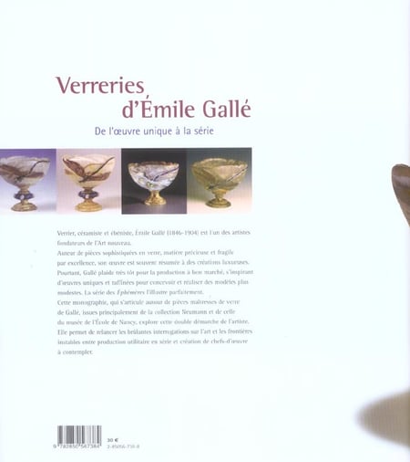 Verreries d'emile galle - de l'oeuvre unique a la serie- Livres