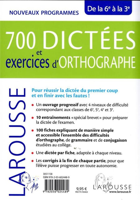 Livre : 700 dictées et exercices d'orthographe : spécial collège