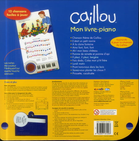 Livre Caillou: Mon livre piano - Livre musical
