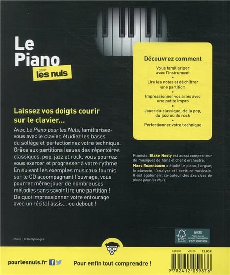 Le piano pour les nuls (2e édition) : Marc Rozenbaum,Blake Neely -  241205987X - Livres de Développement Personnel - Livres de Bien-être