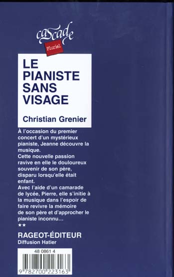 Le pianiste sans visage (Christian Grenier) - Cascade - Livree
