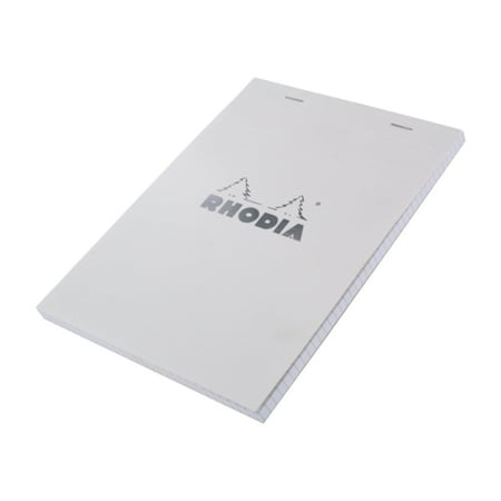 Bloc-notes - Format A5 14.8 x 21 cm - Rhodia - 160 pages petits carreaux -  Blanc - Copies - Feuilles