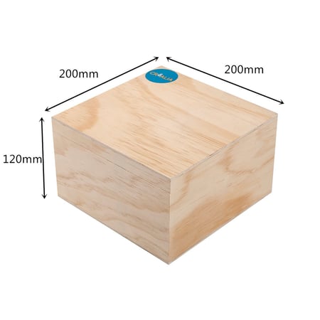 Boîte carrée en bois - 20x20x12 cm - Créalia - Supports Bois