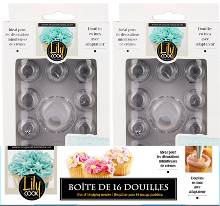 LILY COOK KP5426 Set de 16 Boites Douilles INOX Argent 3 x 3 x 4 cm :  : Cuisine et Maison