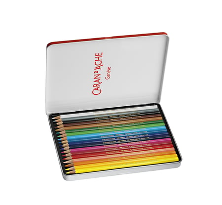 Boîte métal 18 crayons aquarelle Swiss Color - Caran d'Ache