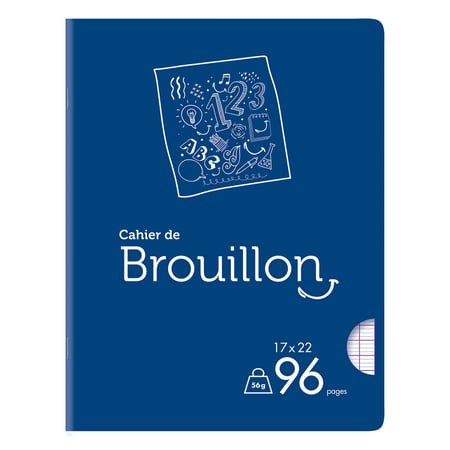 Cahier de brouillon - 17 x 22 cm - 96 pages grands carreaux - Cultura -  Cahiers - Carnets - Blocs notes - Répertoires