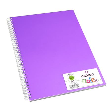CANSON - Cahier de notes - reliure à anneaux métalliques - A5 - 50 feuilles  - papier blanc - uni - couverture bleue - Papier de Dessin Esquisse et  Pastel - Dessin - Pastel