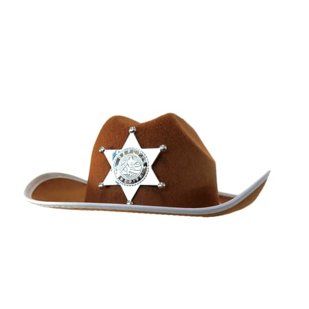 Chapeau de cowboy western à point de croix, brun, taille unique, accessoire  de costume à porter pour l'Halloween