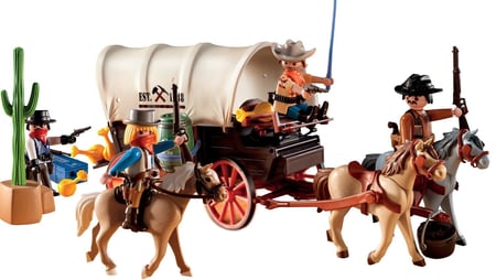 Playmobil 5248 - Chariot De Diligence, Cow-boys, Bandits Et Cheval Indien - NEUF