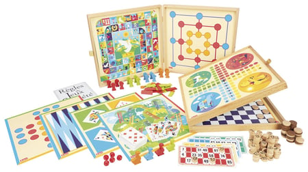 Coffret bois 150 jeux classiques - Petits jeux de cartes