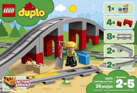 Les rails et le pont du train - LEGO® DUPLO® Ma ville - 10872 - LEGO Duplo  - Premiers jeux de construction - Jeux d'éveil