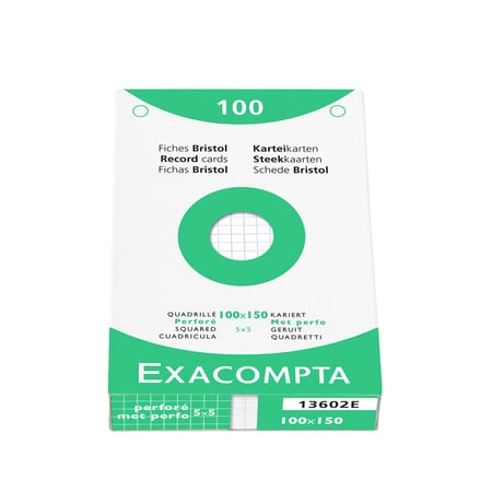 Etui de fiches bristol Exacompta - Blanc - 10,0x15,0 cm