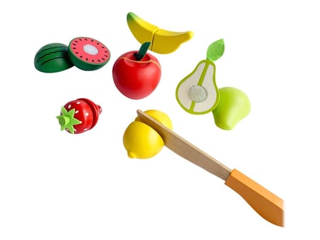 Fruits en bois - à découper et avec plateau - pour enfants à