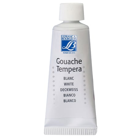 Tube de peinture gouache - Usage scolaire - Blanc - 20 ml - Lefranc &  Bourgeois - Gouaches - Peindre - Dessins - Peinture