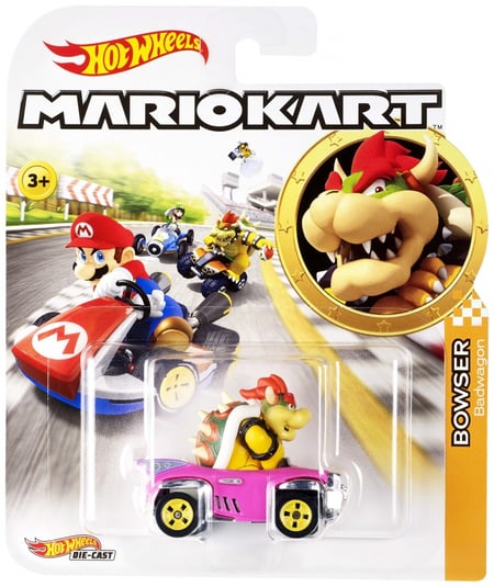 Hot Wheels Caracteres e Karts de Mario Kart como carros de metal