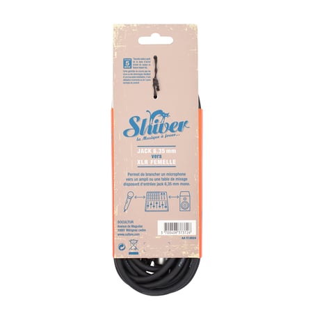 Shiver - Câble 1 jack 6,35 1 XLR femelle 5m - Câbles - Accessoires