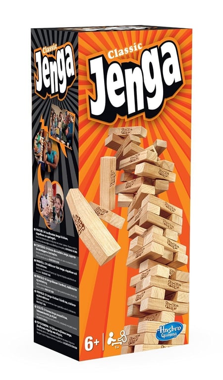 Jenga, jeu de societe en bois, jeu d'adresse, version francaise Hasbro
