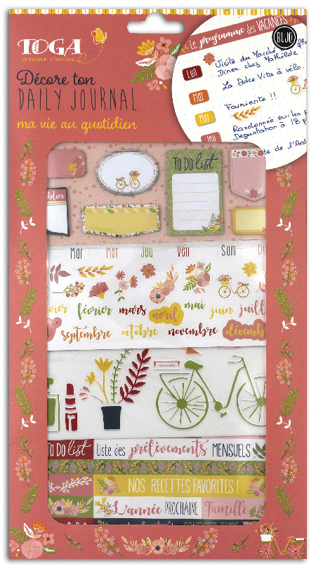Kit Démarrage Bullet Journal Amovible Toga - 64 Pages, Stickers, Règle Pochoir - Personnalisable