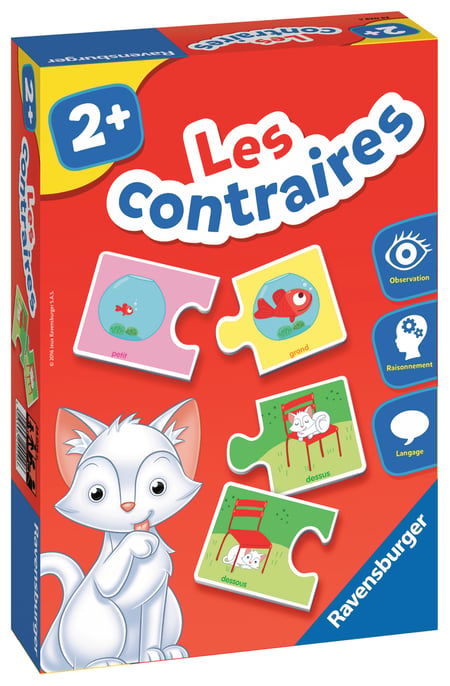 Jeu éducatif Les contraires (24 pièces) : Nathan