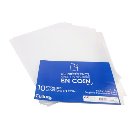 Lot de 50 pochettes perforées A4 - Plastique - Cultura - Pochettes  Plastiques - Protection document